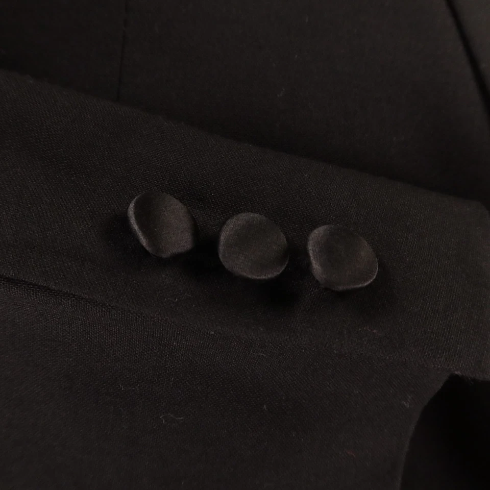 Chaqueta Esmoquin De Colección M Negra 100% Lana Lúpulo Verano Blazer Transpirable EE. UU. 43R Foto 4 de 4