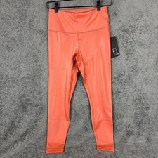 90 Degree By Reflex Women's High Waisted Tummy Control Leggings Orange Small NWT