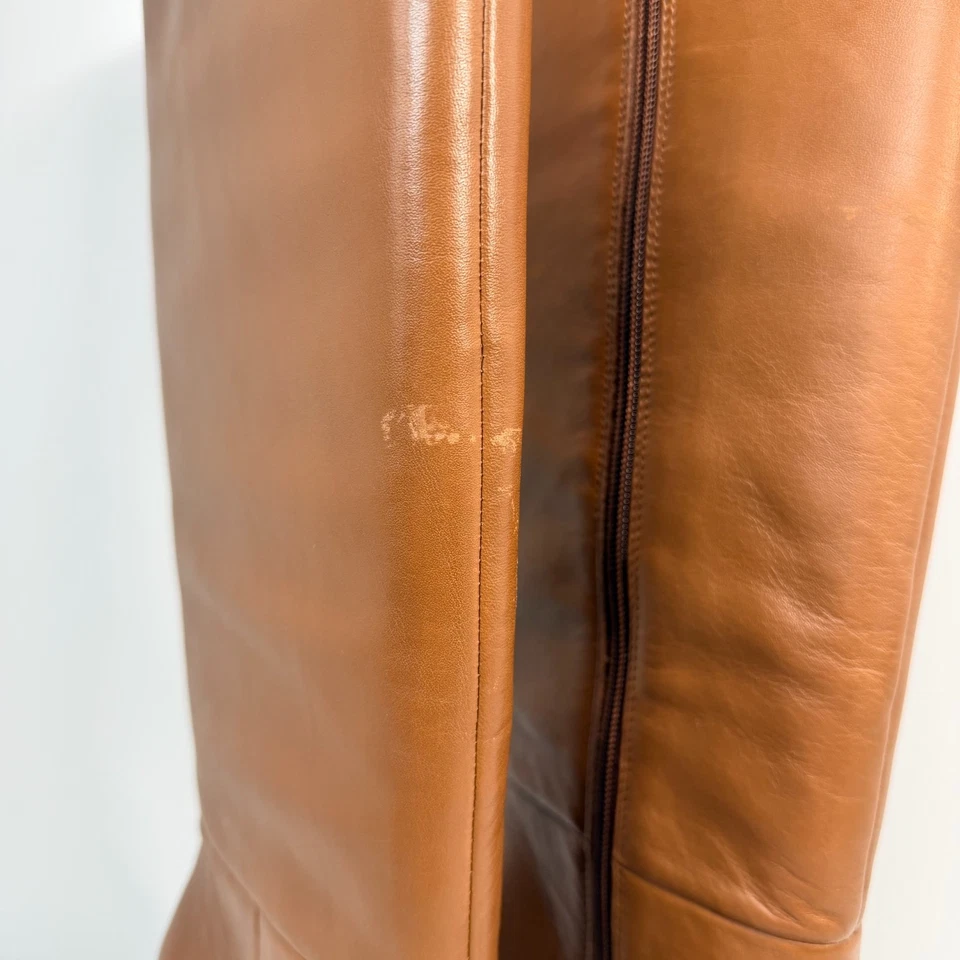 Botas de montar Johnston & Murphy Charlotte de cuero hasta la rodilla marrón tacón 9M Foto 4 de 4