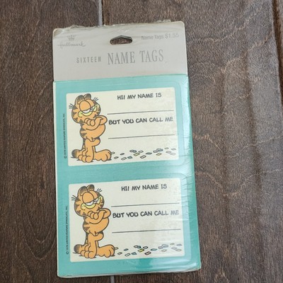 NEW/SEALED VTG Hallmark Garfield Name Tags Stickers Hi! My Name Is - 16 In Pack