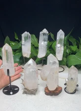 7pcs just the stone 2790g 12cm-18cm natural clear point in stand-polycrystal