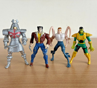 Marvel ToyBiz Mini Druckguss Figuren x4 1995 Vintage inkl. Wolverine & Mandarin