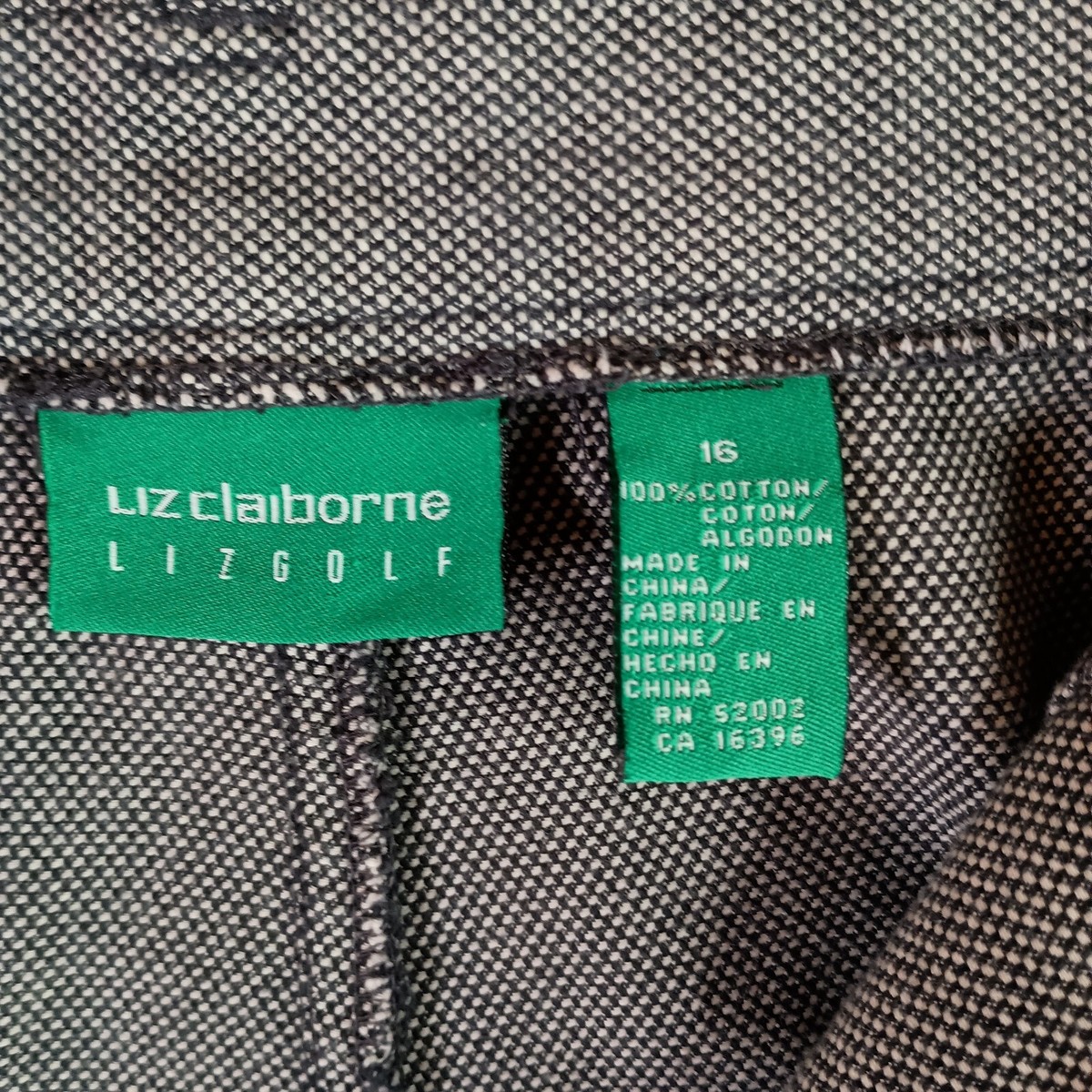 Jupe-Short Liz Claiborne LizGolf Taille 16W – Motifs Géométriques Rouge Noir Blanc, Avec Poches