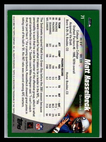 2002 Topps Football # 1 - 200 - Pick Your Card! - Picture 142 of 400