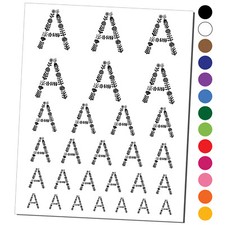 Elegant Botanical Floral Letter A Temporary Tattoo Water Resistant Set