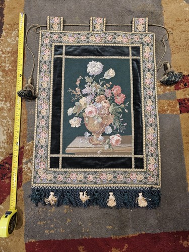 Huberts Blumenstrauß Deutsch Vintage Webteppich Wandbehang Deko Selten