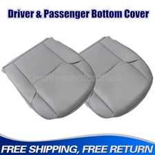 Driver & Passenger Side Bottom Seat Cover Leather Gray For 03-09 Toyota 4Runner
