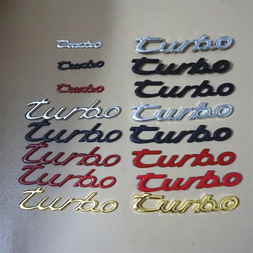 1x TURBO Small Matte Red Metal Emblem Decal Sticker Badge Racing Fender 3D Coupe - Picture 8 of 10