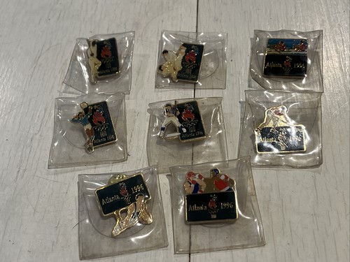 Group Of 8 Atlanta 1996 Olympic Sport Pin Badges: Boxing, Gym, baseball•••