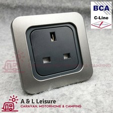 CBE C-Line 230v 240v 1-Way 1-Gang 13a Socket Faceplate & Back Box Gun Metal Grey