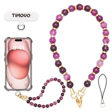 TiMOVO Marble Beaded Phone Wrist Strap, Hands-Free Healing Beaded Cell Phone ...