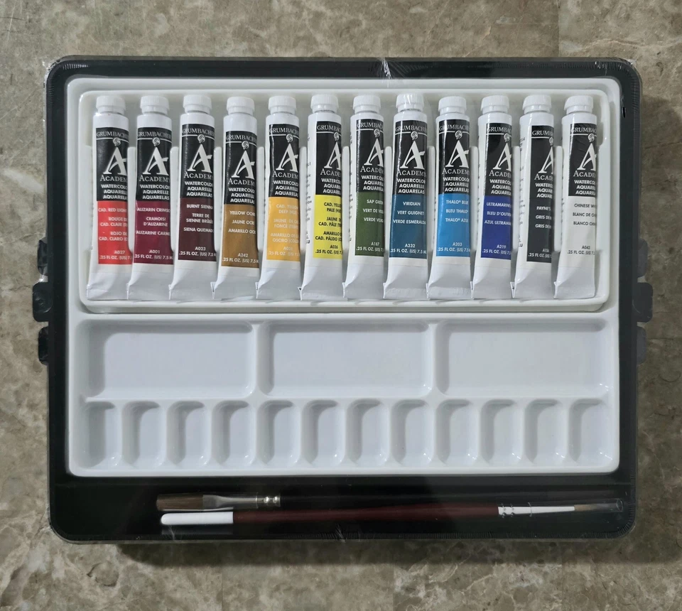 Grumbacher Academy Watercolor Paint, 7.5ml/0.25oz. Tube, 12-Color Set (2012) ART - Image 3 of 3
