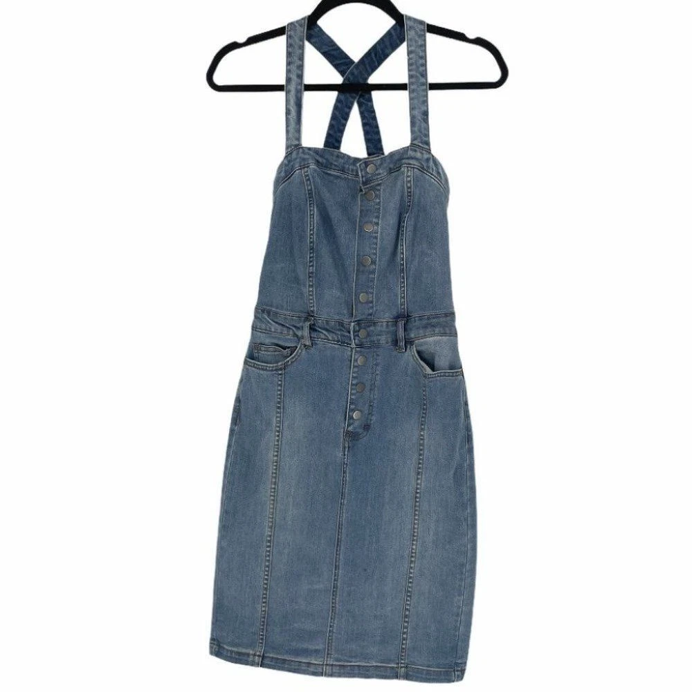 William Rast Serena Denim Cross strap dress eBay