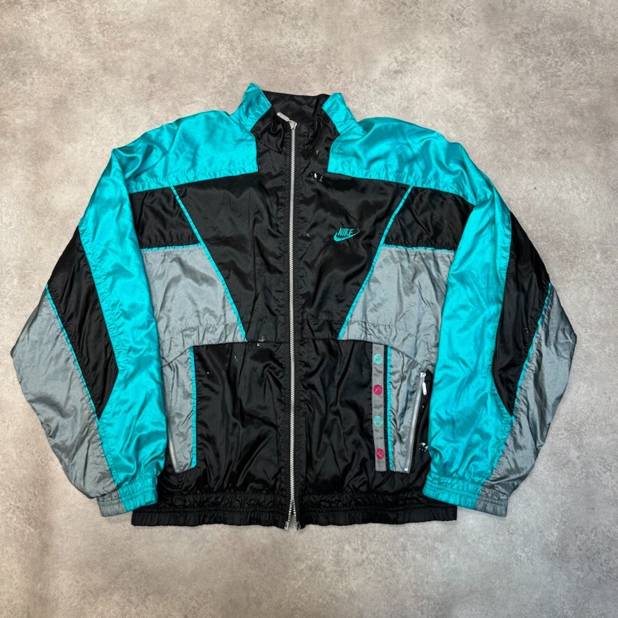 SACAI X NIKE Nike Track Jacket Uomo Large Large Y2K Non C'è Finish Line Giacca a Vento Nero