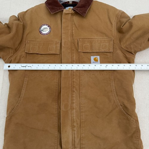 Carhartt Brown Lined Canvas Jacket Corduroy Collar Red Bluff Patch M C003 BRN - Picture 24 of 24
