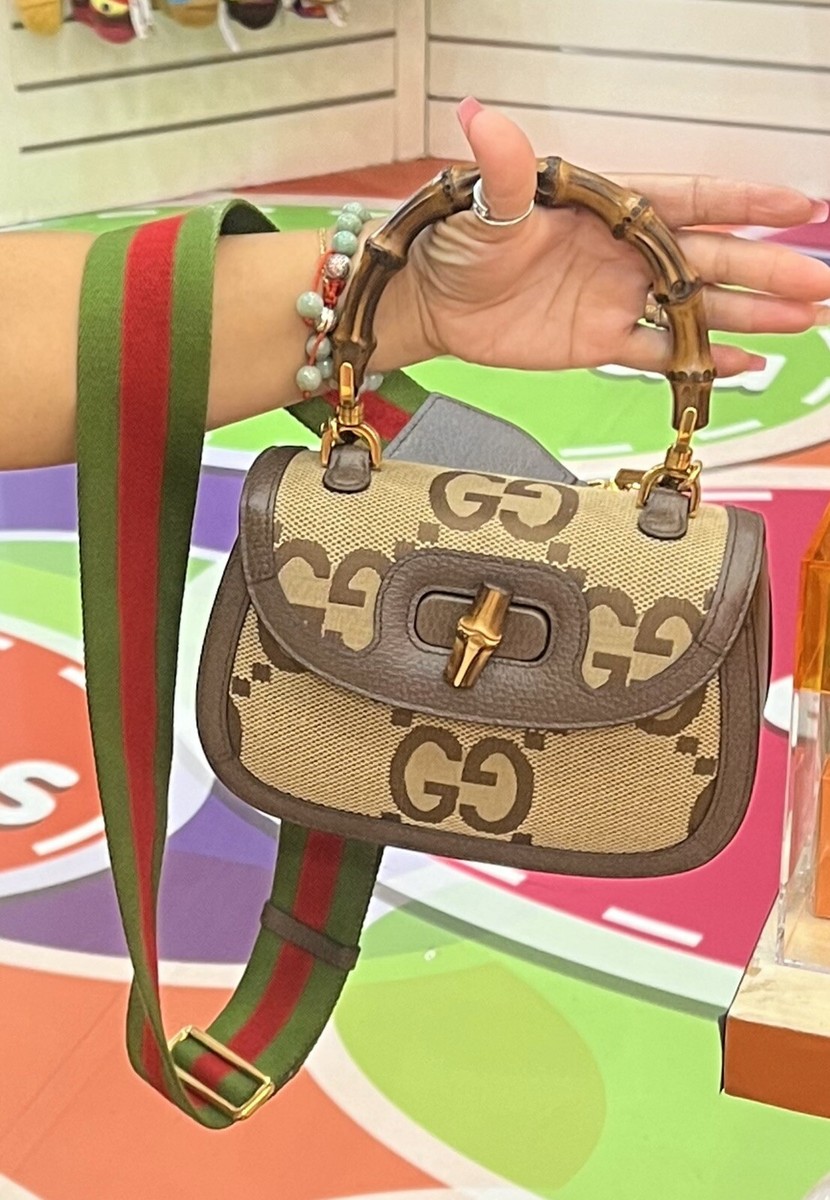 Authentic Gucci Bamboo 1947 Jumbo GG Small Top Handle | eBay