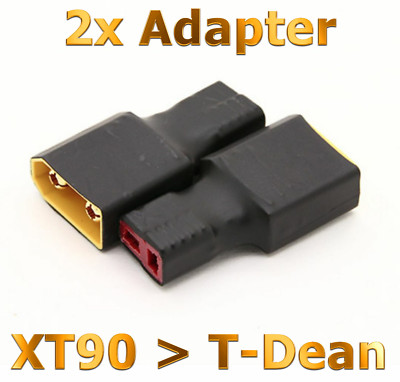   2 Stück Adapter XT90 Stecker Male auf T-Dean Female T-Plug Buchse  Lipo Akku  