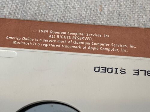 America Online AOL 3.5” Floppy Disk Version 1.0 For Macintosh 1989 RARE - Picture 3 of 4