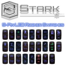 Led Rocker Switch 5 Pin 20a 12v Onoff Waterproof Off Road - Design C