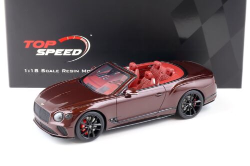 1:18 Top Speed Bentley Continental Gt Convertible Cricket Palla Dark Red TS0292 - Zdjęcie 1 z 4