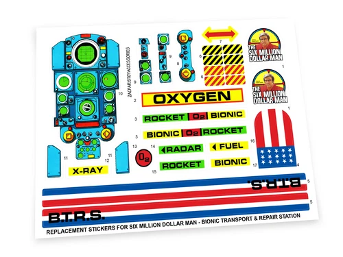 CUSTOM STICKERS for SIX MILLION DOLLAR MAN BIONIC TRANSPORT REPAIR STATION SMDM