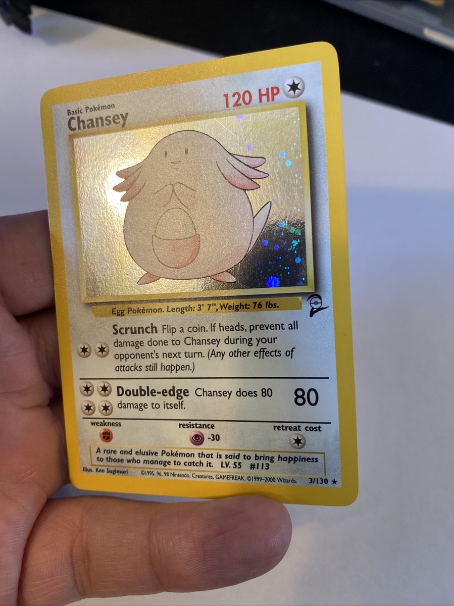 ポケモンカードゲーム Chansey holo rare wotc pokemon card Chansey 3/130 Base Set 2 Unlimted Holo Rare WotC Vintage