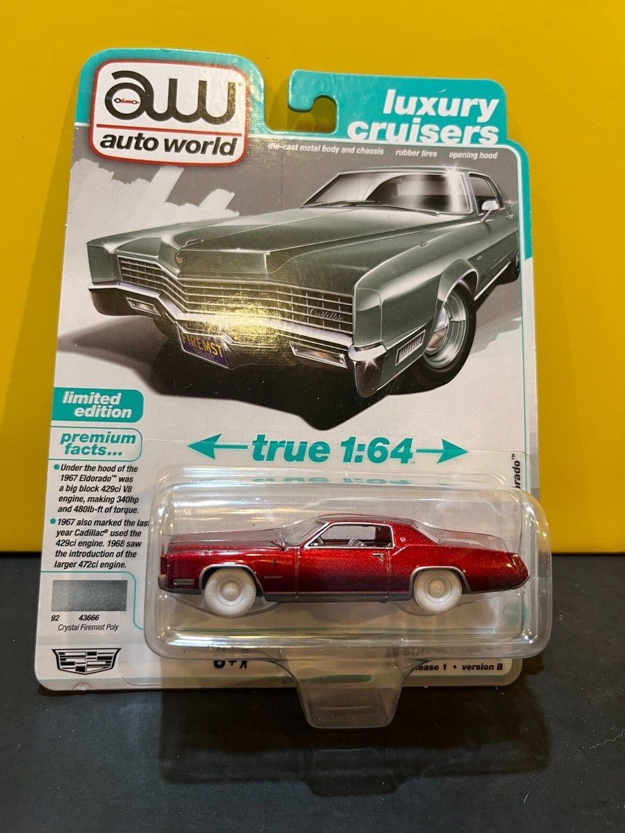1/64 AUTO WORLD LUXURY CRUISERS 1967 CADILLAC ELDORADO RED CHASE