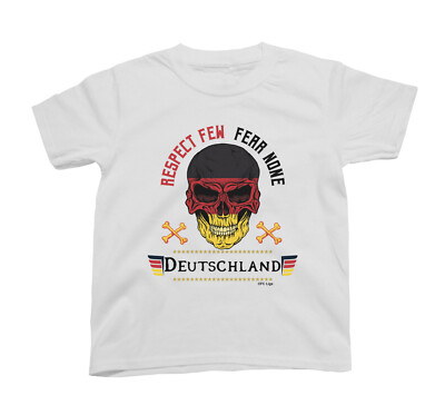 DEUTSCHLAND Football T-Shirt  Respect Few Skull Mens Kids World Cup 2026