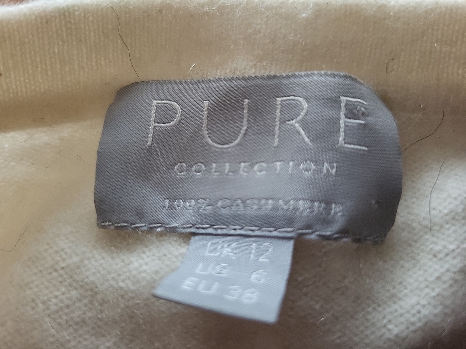 PURE COLLECTION 100 CASHMERE JUMPER SIZE 12 . Cream (Beige) VGC eBay