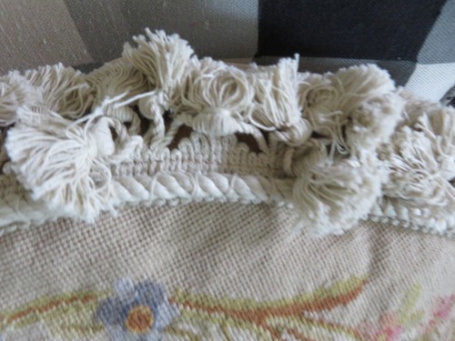 Aubusson viktorianisches Blumenmuster OVAL Petit Point Nadelkissen neu ohne Etikett Rosen - Bild 10 von 15