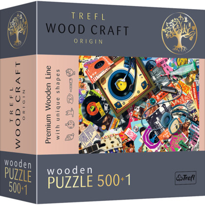 Trefl 20180 Wood Craft Garry Walton Die Welt der Musik 500+1 Teile Holzpuzzle