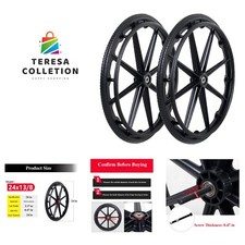 1PR,Black Wheelchair rear wheel replacement 24x1"wheel,Rear Wheel Assembly fo...