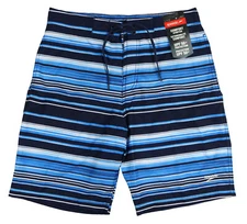 SPEEDO Stripe Line Bondi 2-Way Stretch 20" Board Shorts Small Turkish Sea Blue