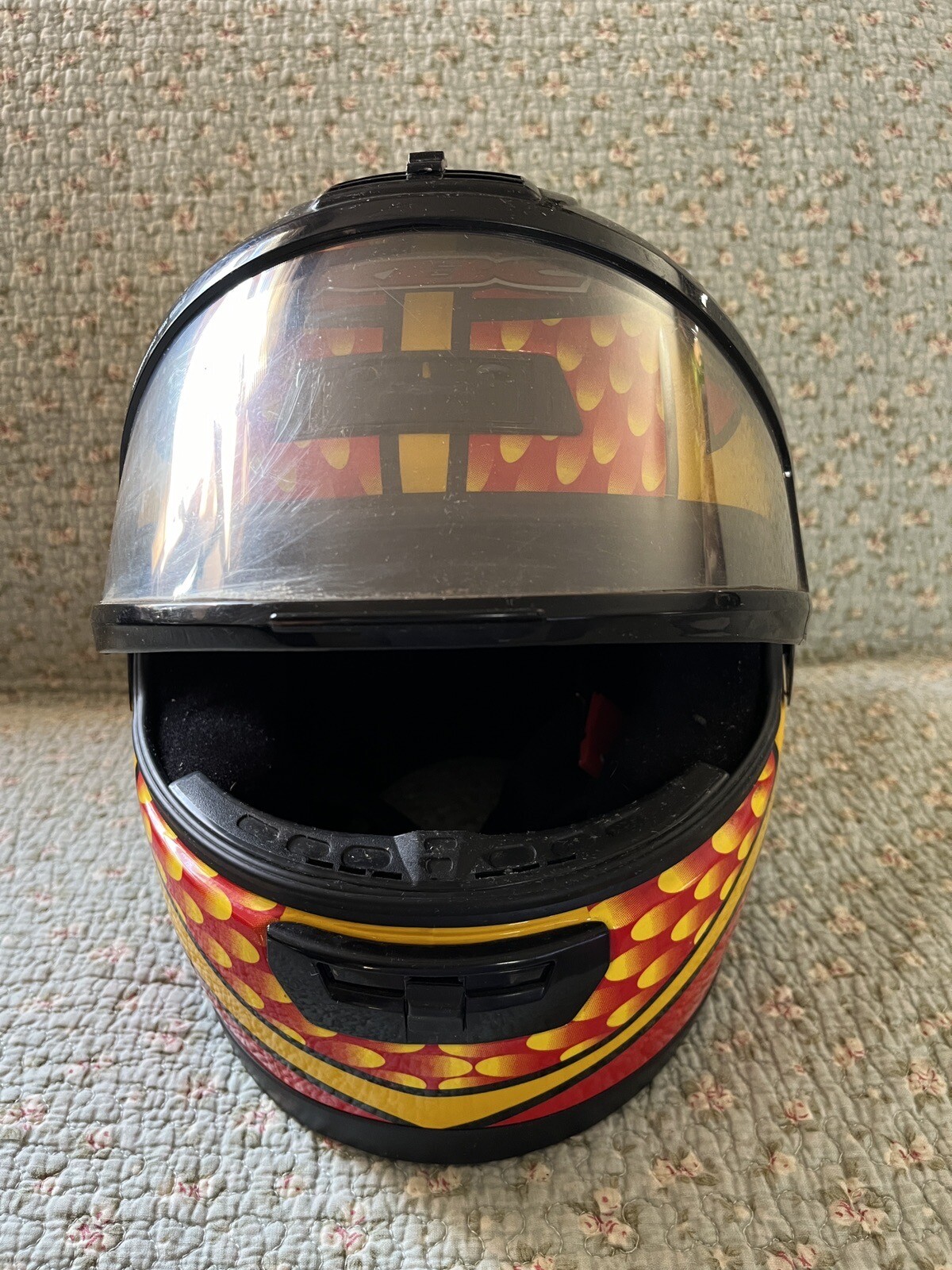 KBC Helmet TK7S Snowmobile Med/MD Yellow/Red Snell M95 Approved DOT