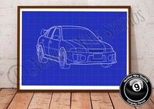 Misubishi EVO V  BLUEPRINT Illustration, high quality ,signed by artist.