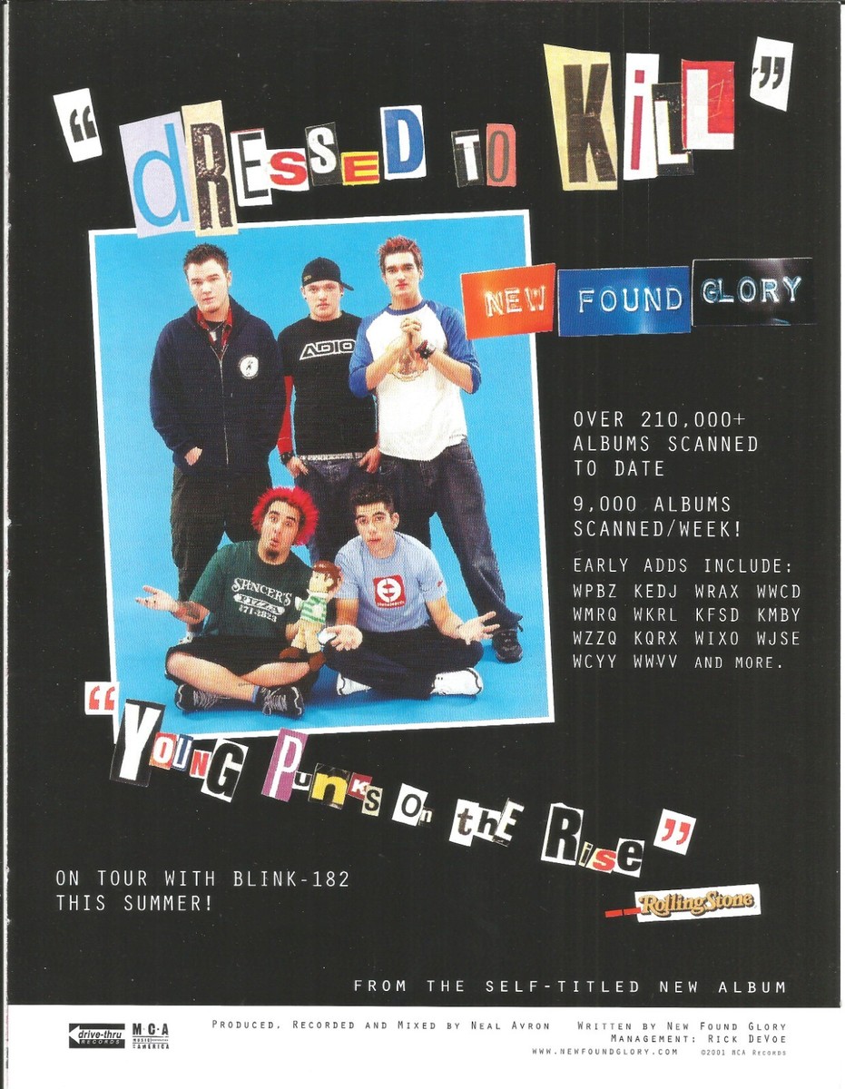 NEW FOUND GLORY w/BLINK 182 TOUR Rare PROMO TRADE AD Poster for
