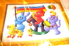 NEW SEALED Creative Circle CALICO PARADE Birth Announcement Embroidery Kit 12x16