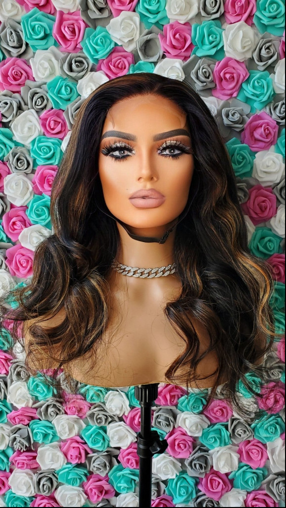 100% virgin human hair highlighted closure wig | eBay display picture 2