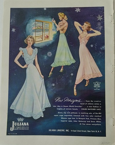 1949 Mujer Juliana Lencería Verde Rosa Deslizarse Azul Vestido Vintage Moda  Ad | eBay