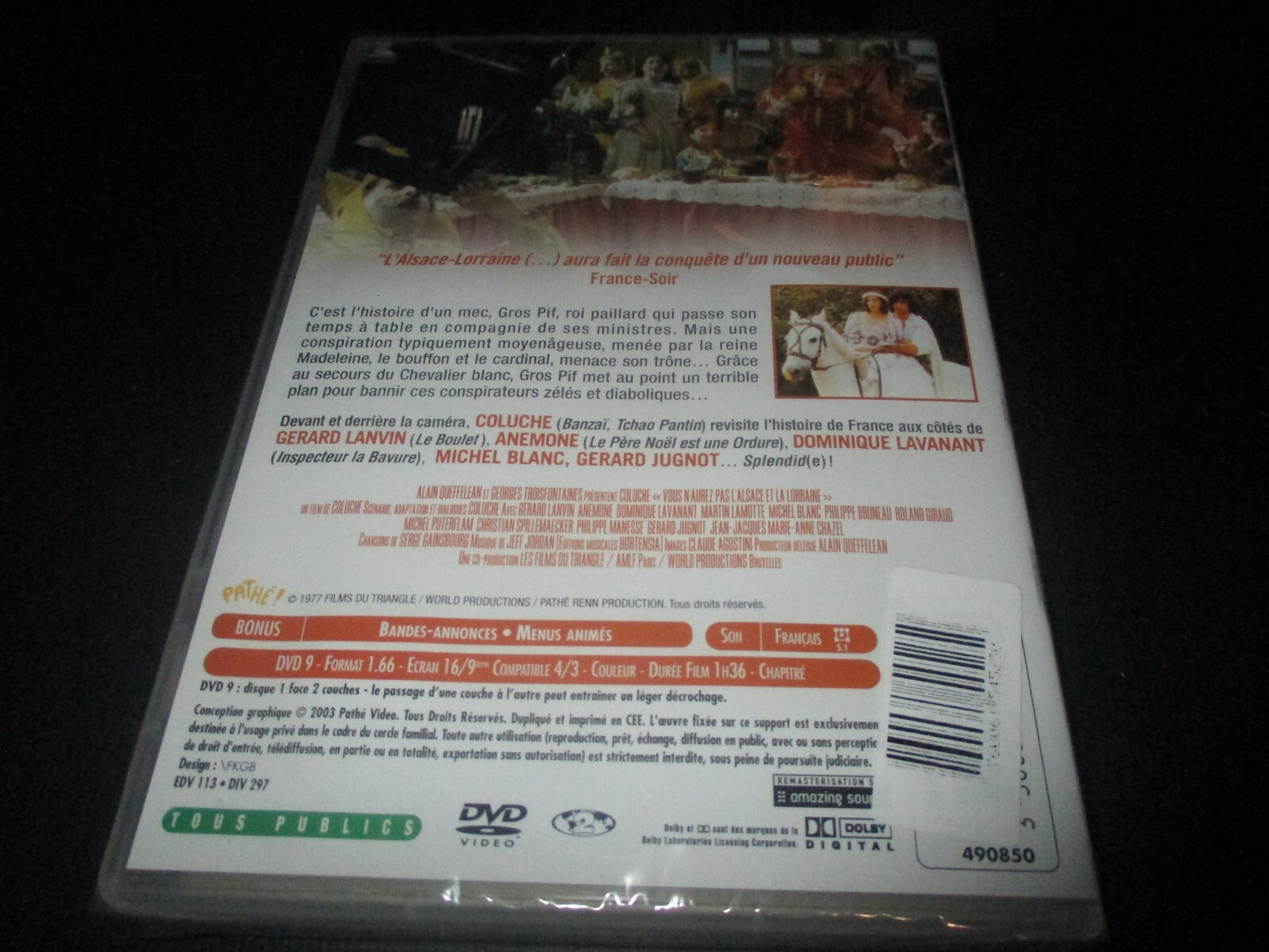 Dvd Neuf VOUS N AUREZ PAS L ALSACE ET LA LORRAINE Coluche Gerard LANVIN 