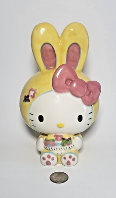 Hello Kitty Blue Sky Clay Works Easter Bunny Ceramic Small 7 1/2'' H x 4 1/2''W P1