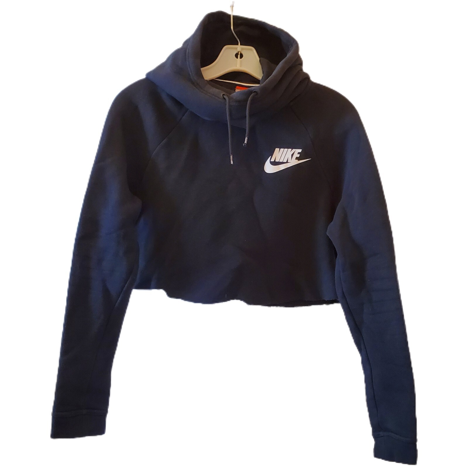 Vintage DIY Cropped Nike Hoodie Black 