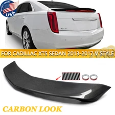For Cadillac XTS 2013-2017 Carbon Style Rear Trunk Spoiler Lip Wing ABS Body Kit