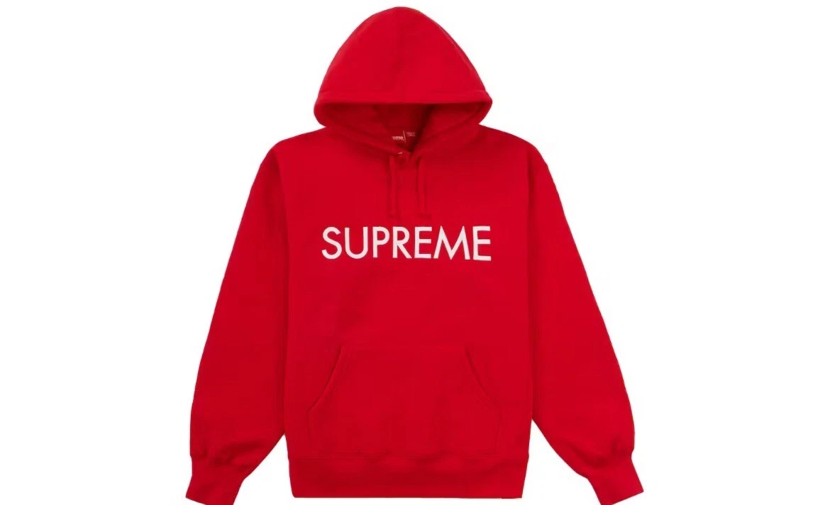 Sweat shirt à capuche Supreme Capital rouge taille moyenne neuf avec étiquette pour stockX