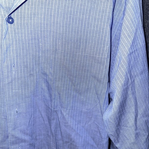 Camisa de Vestir Kenneth Cole Usada Manga Larga Talla Hombre’s 15 Azul - Imagen 2 de 6