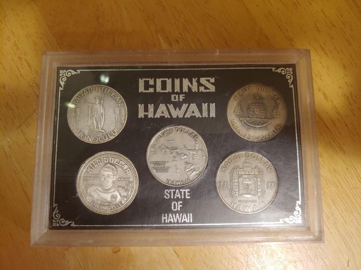 Coins of Hawaii Token Dollar Set in Original Frame and Coins of Hawaii Token Dollar Set in Original Frame and