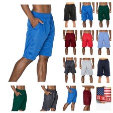Men S-5X Dry-Fit Mesh Shorts Pockets Gym Basketball Drawstring Jogger Big Tall