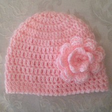 Hand Crocheted Baby Infant Toddler BEANIE CAP HAT Girls MADE IN THE USA
