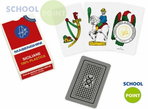 CARTE SICILIANE MAZZO DI CARTE DA GIOCO MASENGHINI 100% PLASTICA MADE IN ITALY