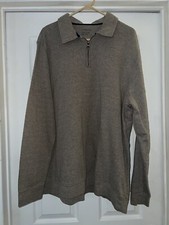 Croft  Barrow 1/4 Zip Grey Pullover Sweater 1/4 Zip Very Soft Mens XXL
